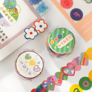 Ruban adhésif Washi en acrylique activé par l'eau, style coréen Kawaii, autocollant personnalisé pour journal, <span class=keywords><strong>scrapbooking</strong></span>, découpe et masquage – Grande Vente - Product Image 6