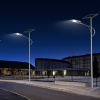 Lampe solaire LED extérieure IP66 en aluminium anti-corrosion, luminosité réglable, résistante aux basses températures, 40W-100W, pour parking/industrie