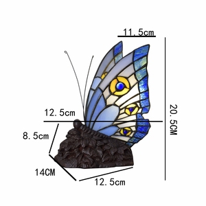 Tiffany Night vetro colorato 8 pollici lampada da tavolo lamparas decorativas para <span class=keywords><strong>sala</strong></span> Bule per gli amici regalo di compleanno farfalla luce - Product Image 6