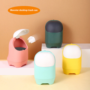 Wholesale Two-Layer <b>Mini</b> Countertop Waste Can <b>Desk</b> Trash with Press Type Lid for Bathroom Vanity Coffee Table - Product Image 6