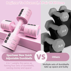 Set di manubri da <span class=keywords><strong>5</strong></span> <span class=keywords><strong>kg</strong></span> da donna con peso regolabile rimovibile rapidamente 2kg-5kg da palestra - Product Image 4