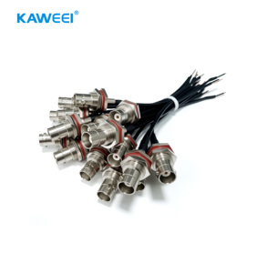 Aangepaste BNC vrouwelijke bulkhead connector pigtail kabel 2-pins open eind RF coaxiale draadboom assemblage - Product Image 2