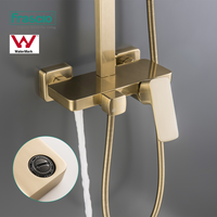 Frascio Qualité Luxe Laiton Doré Mitigeur de Douche Thermostatique Effet Pluie Ensemble Système de Douche et Bain