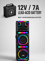 Sistem Speaker Nirkabel Hitam Stereo Rumah Pintar Bergaya Vintage Subwoofer Bluetooth RGB 60W NDR-M1104 Baru untuk Karaoke