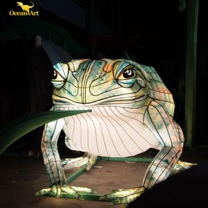 Outdoor Large Chinese Traditional Silk Fabric Lanterns LED Lights-Waterproof Durable for Diwali Thanksgiving Chinese New Year - Product Image 5