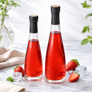 Bouteille de liqueur en verre transparent givré de 330 ml et 500 ml avec bouchon à vis en aluminium ou bouchon en polymère, emballage de bouteilles pour spiritueux et vin, OEM - Product Image 6