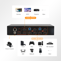 KVM 2x3 ODM HDMI+DP 8K 60HZ avec prise en charge EDID, réseau Gigabit, 3 moniteurs, 2 ordinateurs, interrupteur à bouton sur câble KVM pour montage vidéo