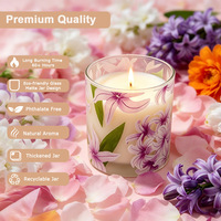 Bougie parfumée d'aromathérapie à la cire de soja végétale naturelle de luxe, longue durée (60 heures), dans un pot mat recyclable