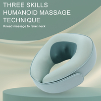 U-förmiges Nackenmassagegerät mit Knetfunktion, Shiatsu, Wärmefunktion, Musikfunktion, tragbares Vibrationskissen, Massage mit realistischem Berührungsgefühl, 1500mAh