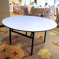 Gran oferta, mesa plegable de banquete duradera y barata de PVC para boda, comedor, restaurante