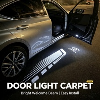 Pour Alphard, Avalon, Crown : Tapis de bienvenue lumineux à ailes d'ange pour portière, fabriqué en Chine, compatible OLIVER