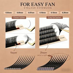 Fournitures en gros pour extensions de cils individuels en cachemire, plateaux d'extensions de cils en soie volume velours à marque privée avec logo personnalisé - Product Image 6