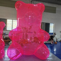 Modèle gonflable géant d'ours en PVC transparent coloré personnalisé pour la publicité, ours gonflable pour la décoration