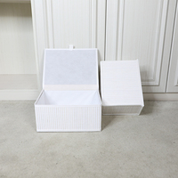 Panier de rangement en bambou blanc Couvercle de conteneur rectangulaire pliant écologique pour l'organisation de la maison pour la décoration