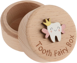 Wholesale Handmade Custom Fairy Organizer Classic Carved Wooden Milk Tooth Box for <b>Baby</b> Boys Girls Personalized Keepsake <b>Storage</b> - Product Image 1