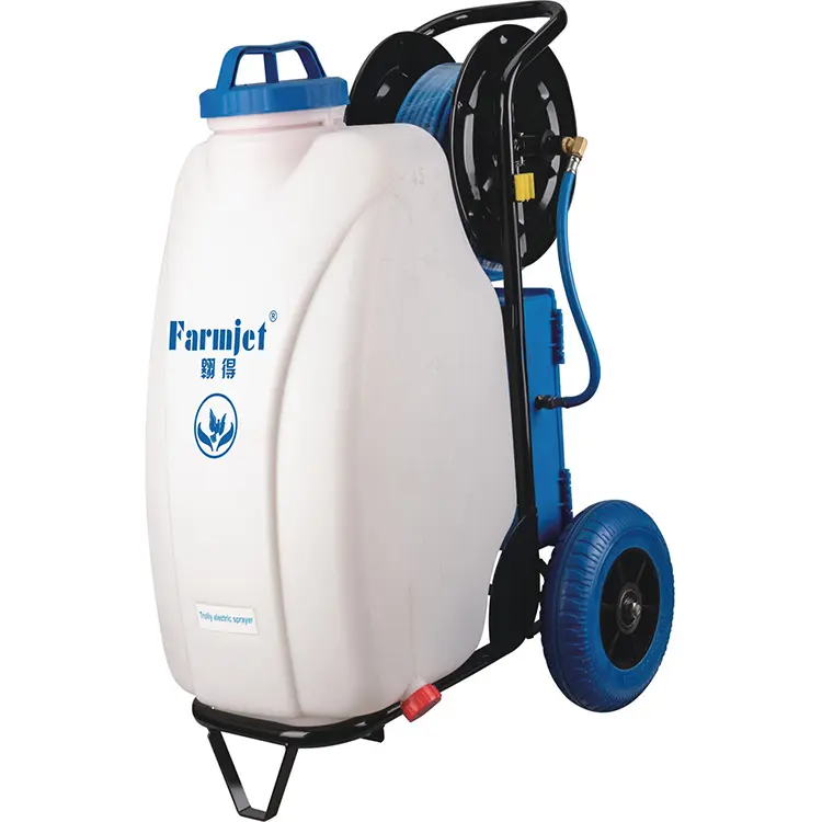 Farmjet高品質45L農業用充電式バッテリー噴霧器ホイール付き電気トロリー噴霧器