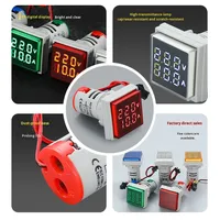 LED Digital Fase Tunggal Voltmeter Ammeter Hertz Meter 22mm AC50-250V 0-100A 0-99HZ Kelas 1 Akurasi Plastik