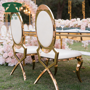 Chaises de salle à manger modernes en acier inoxydable à dossier haut de gamme - Product Image 2