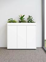 Armoire de rangement en métal avec dessus en acier, 3 trous pour plantes, mobilier de bureau modulaire, armoire de rangement décorative d'intérieur