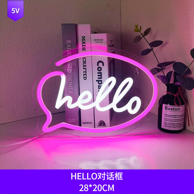 Letra de neón signo-Hola diálogo