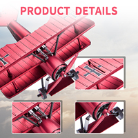 Kit de Modélisme d'Avion 3D en Acier Inoxydable Piececool Fokker DR-1 Red Baron Triplan, Puzzle DIY Imprimé UV, Design Tendance pour Adultes