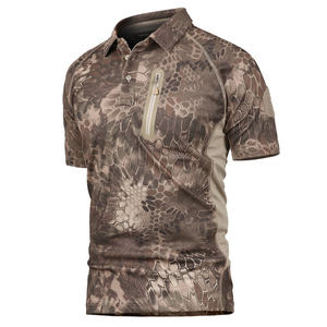 Camisetas Polo Tácticas DFT104 de Manga Corta, Tejidas, de Secado Rápido, con Camuflaje Python Verde Khaki y Negro - Product Image 6