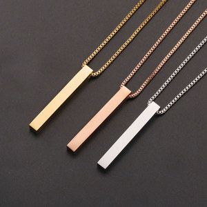 Collar con colgante personalizado de acero inoxidable 316L, chapado en oro PVD de 14K/18K, joyería fina de moda para grabar. - Product Image 4