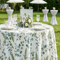 Nappe Ronde en Tissu Polyester Imprimé Floral de Haute Qualité pour Mariages et Fêtes en Extérieur, Taille Personnalisée, Faible MOQ, Vente en Gros