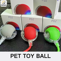 Balle interactive intelligente pour animaux de compagnie, roulement à 360 degrés, silicone, rechargeable par USB, jeu d'intérieur