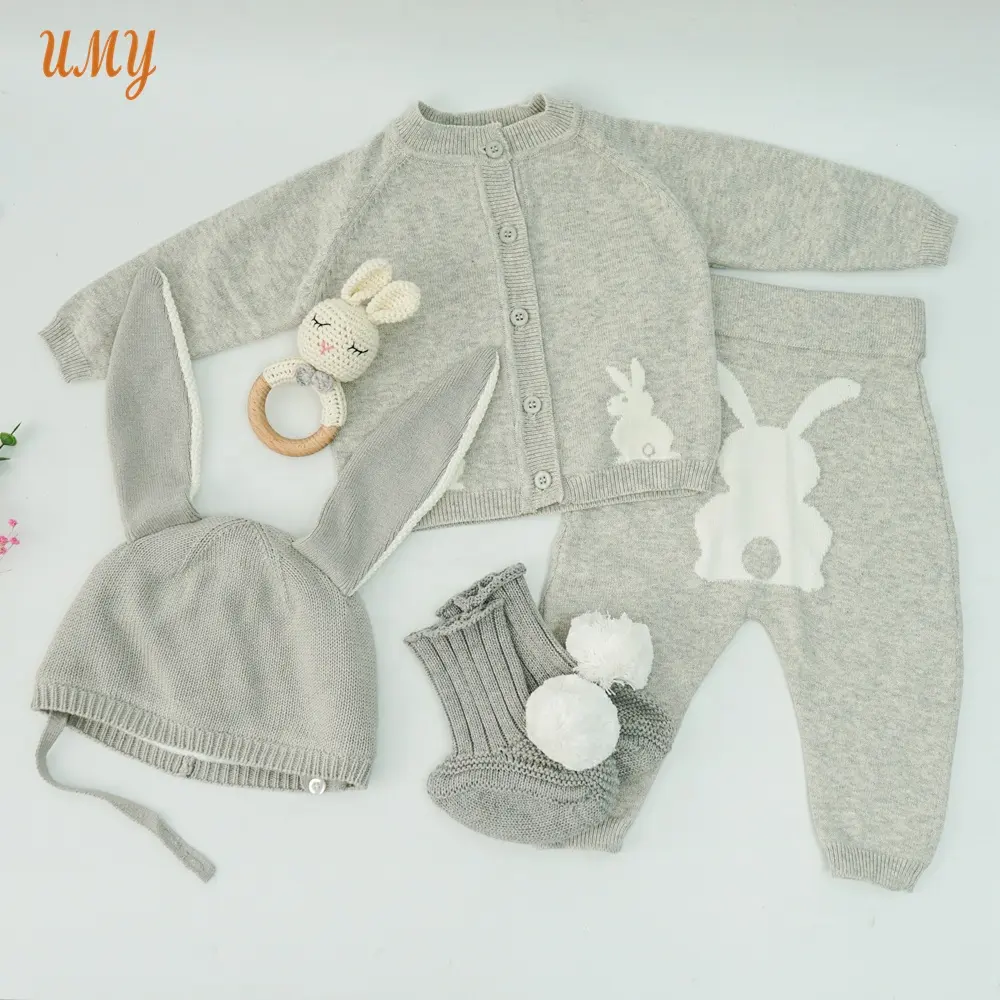 new born sweater cardigan bebe baby girl clothing knitted 2-Piece Set newborn cotton jumper gift set rompers with crochet t