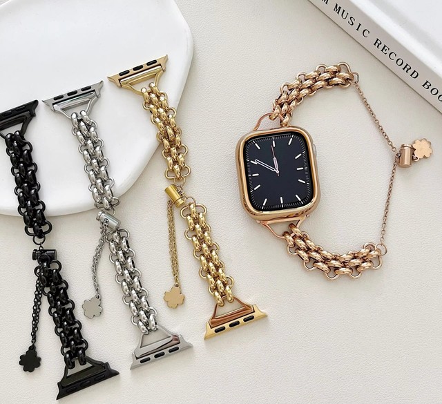 Women's Luxury Stainless Steel Watch Band Replacement Bracelet Style for Apple Watch 41mm & 45mm
