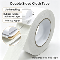 Ruban adhésif double face Kai Chuang haute viscosité, sans perte de fibres, base en tissu transparent, pour installation de tapis, adhérence multiple