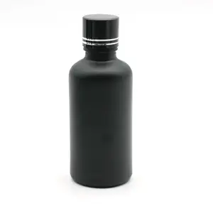 Black Glass Essential Oil Sample Bottles Vials With Orifice and Cap for Perfume Aromatherapy Container