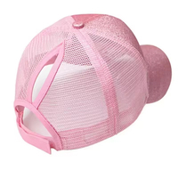 Nouvelle Casquette de Baseball Unisexe Promotionnelle à 6 Panneaux en Dobby Style Urbain avec Ouverture pour Queue de Cheval, Casquette de Sport en Maille Fluorescente pour l'Été