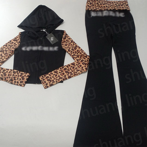 Leopard Print Loungewear Phụ Nữ Thiết Lập Biểu Tượng Tùy Chỉnh Phụ Nữ Mùa Hè Quần Áo Ngắn Tay Áo Với Quần Short Phụ Nữ Quần loe Set - Product Image 6