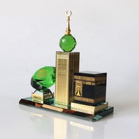 Religieux Cristal Verre Makkah La Mecque Horloge Tour Avec Diamant Allah Kaaba Eid Islamique Souvenirs Cadeaux