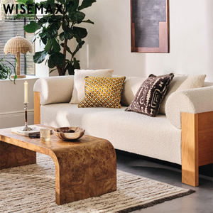 WISEMAX – meubles en tissu de style nordique, chaise de canapé simple, cadre en bois massif, boucle de canapé trois places, ensemble pour hôtel, maison, salon - Product Image 4