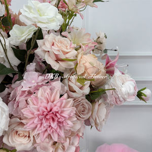 Customize 20cm to 90cm Large Realistic Handmade Silk <b>Rose</b> Pink <b>White</b> Flower Ball Centerpiece for Wedding Table Decoration - Product Image 4
