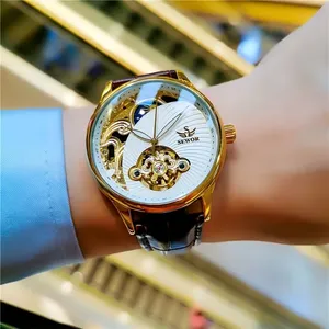 Reloj Mecánico Original SEWOR <span class=keywords><strong>1923</strong></span> para Hombre, con Tourbillon Visible, Correa de Cuero, Resistente al Agua, Clásico de Primera Marca - Product Image 6