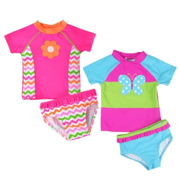 2PCS baño Meninos lindo infantil natación silicona mayo recién nacido niñas traje de baño, Bikini de Tankini