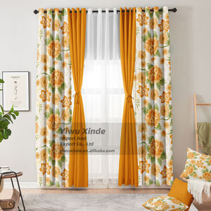 Juego de Cortinas con Estampado Floral, 10 Piezas, Cortinas Opacas con Aislamiento Térmico, Decorativas, Estampadas para Sala de Estar, Dormitorio, Hogar - Product Image 3