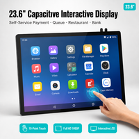Écran tactile capacitif LCD interactif tout-en-un de 23,6 pouces pour la gestion des files d'attente, les restaurants, les banques et l'affichage d'informations
