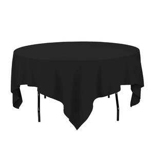 <span class=keywords><strong>Nappe</strong></span> de Banquet noire en Polyester uni, <span class=keywords><strong>nappe</strong></span> rectangulaire pour mariage - Product Image 2