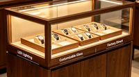 Vitrine Moderne Écologique en Bois et Métal pour Montres et Bijoux avec Éclairage LED, Robuste, Personnalisable, Facile à Nettoyer