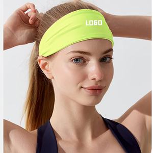 Bandeau large unisexe très vendu avec logo personnalisable, bandeau de sport promotionnel très élastique et absorbant la transpiration - Product Image 1