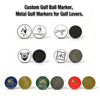 Logo de balle de golf personnalisé en émail dur plaqué or, style antique, avec métal gravable magnétique pour souvenirs et compétitions