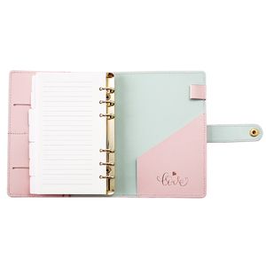 LABON 6 raccoglitore ad anelli Notebook Organizer Filofax calendario personalizzato Layout Wedding Leather Cover Planner - Product Image 6