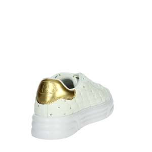 Baskets blanches matelassées Liu-Jo CLEO 12 pour femme avec accents dorés – Chaussures en toile tendance - Product Image 3