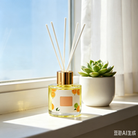 Diffuseur de parfum en verre carré de 50 ml, longue durée, sans paraben, sans alcool, écologique, artisanal, parfum d'ambiance pour la maison, vente en gros