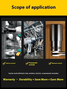 Chrome kết thúc đầy đủ các bit điều khiển với ổ cắm Hex bên trong cho cờ lê điện & khoan vít nhanh & an toàn - Product Image 4